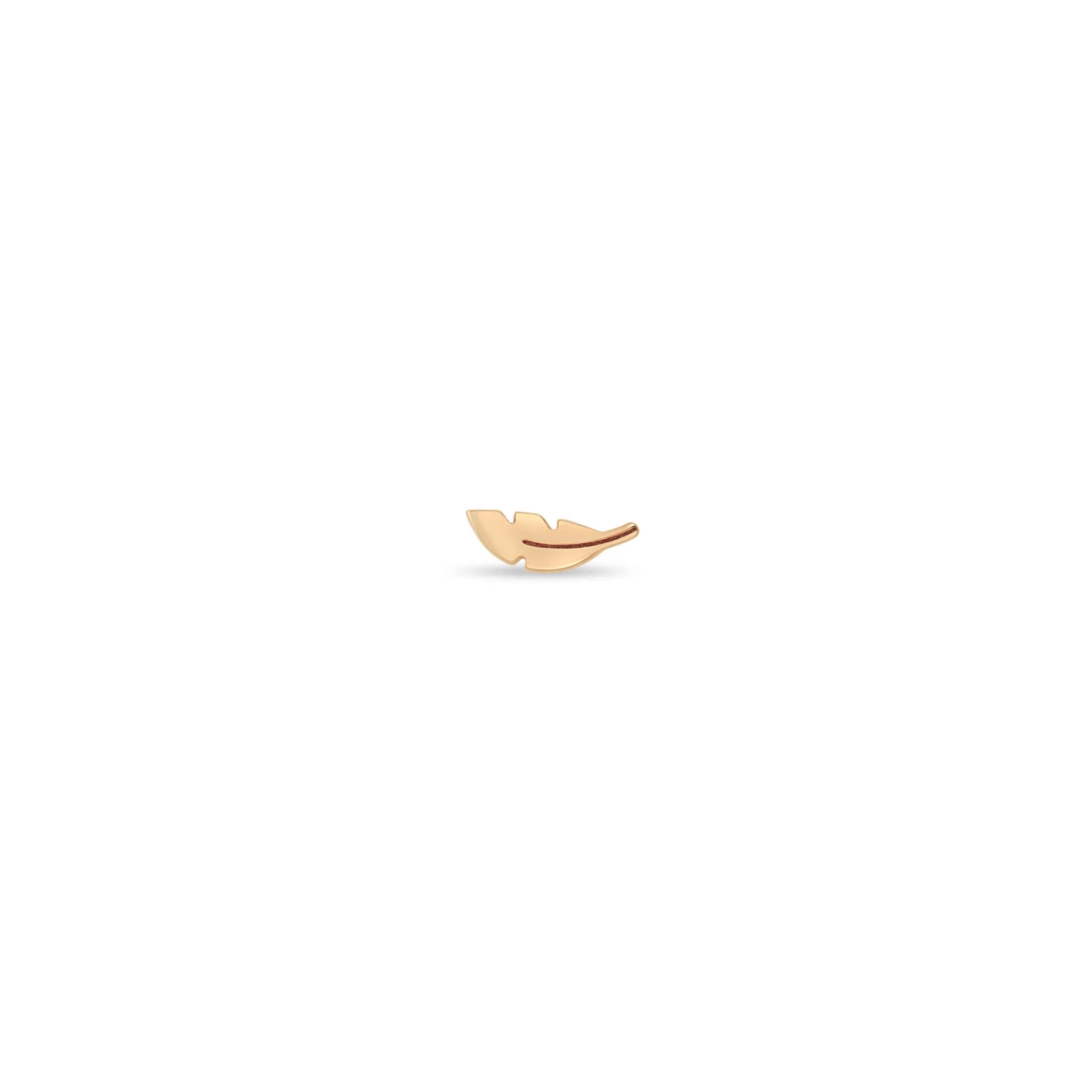 14k Itty Bitty Feather Stud