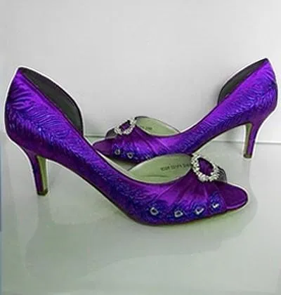 1920's style inspired peacock bridal shoes, Model "Rebekah" - SOLD OUT