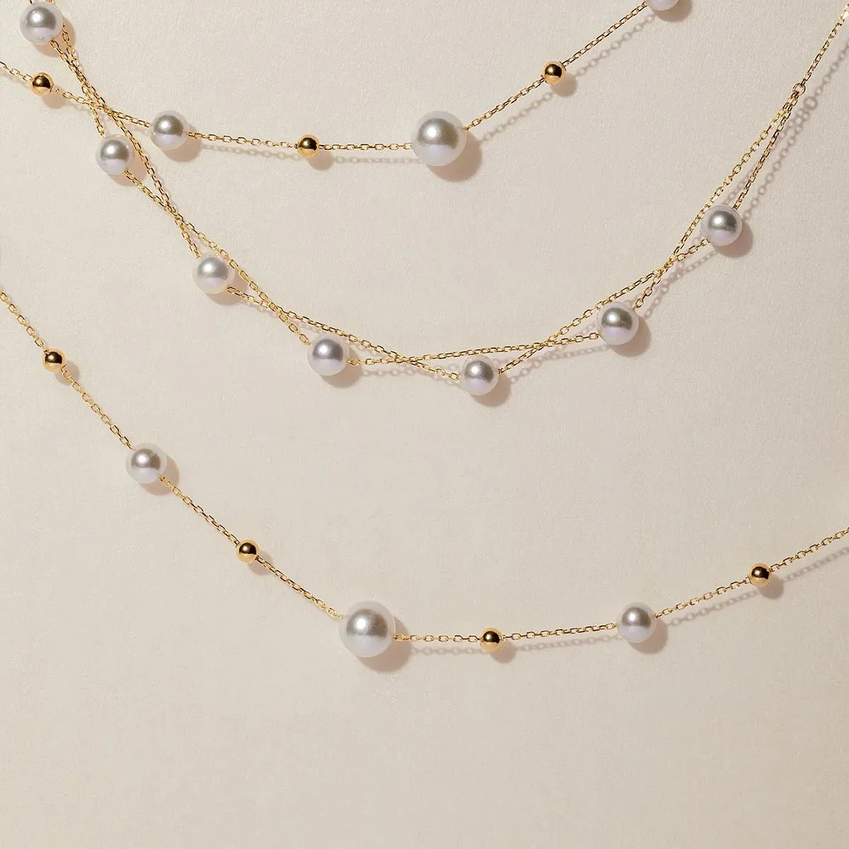 Akoya Pearl 18K Gold Baby's Breath Necklace