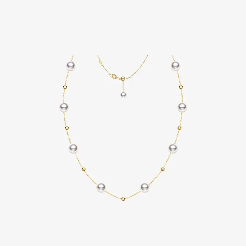 Akoya Pearl 18K Gold Baby's Breath Necklace