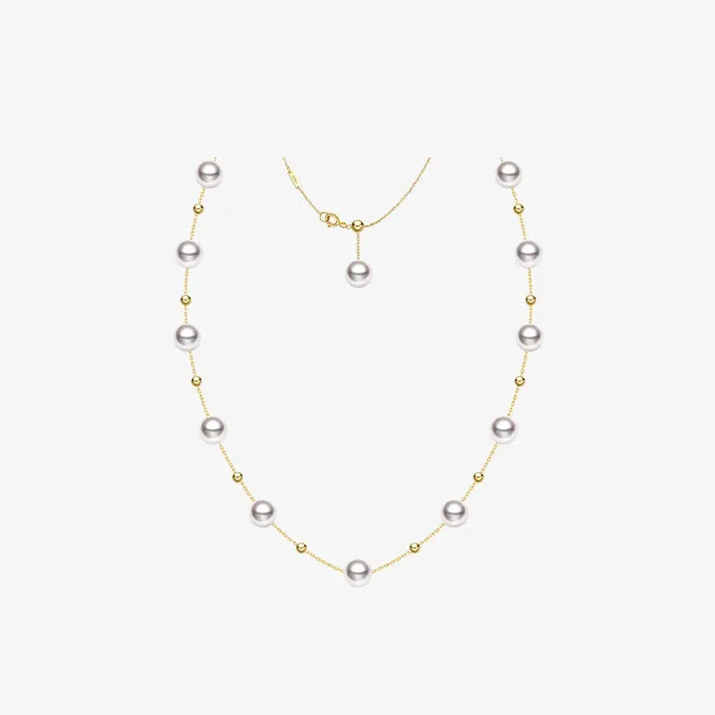 Akoya Pearl 18K Gold Baby's Breath Necklace