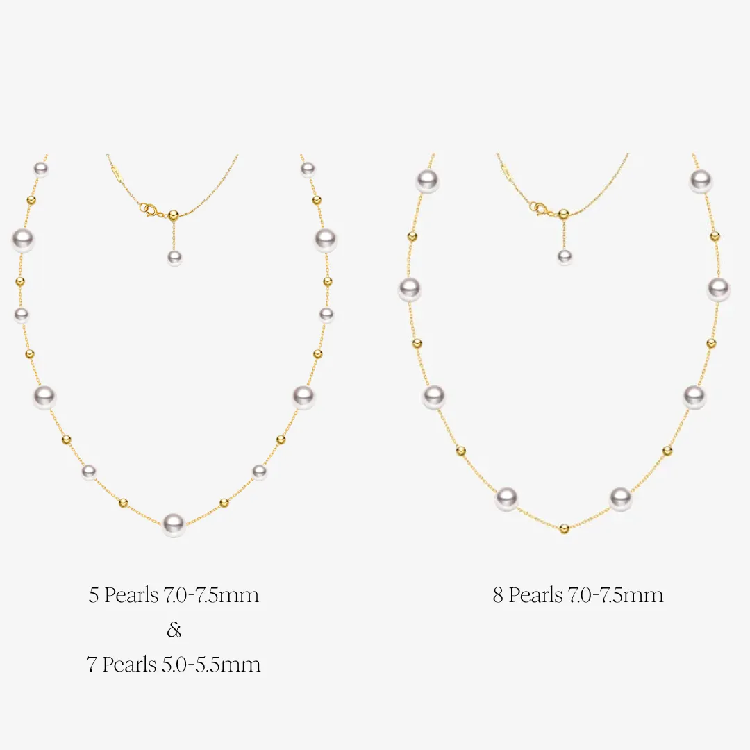 Akoya Pearl 18K Gold Baby's Breath Necklace