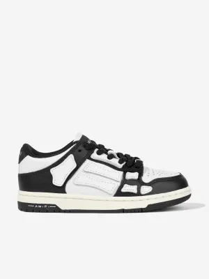 Amiri Kids Leather Skel Top Low Trainers in Black