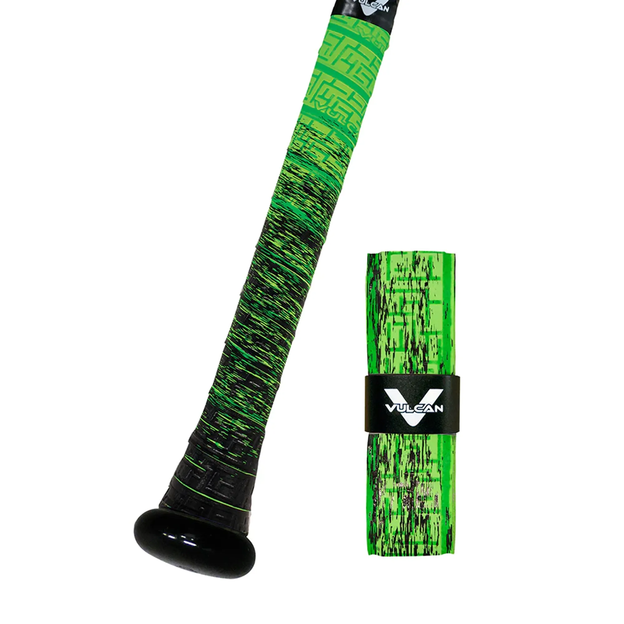 Bat Grip Beisbol Softbol Vulcan FADE VERDE NEGRO1.75 MM