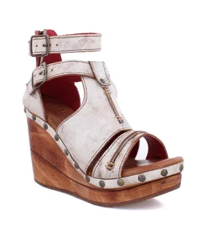 Bedstu Women's 'Princess' Nectar Lux Leather Wooden Wedge Heels