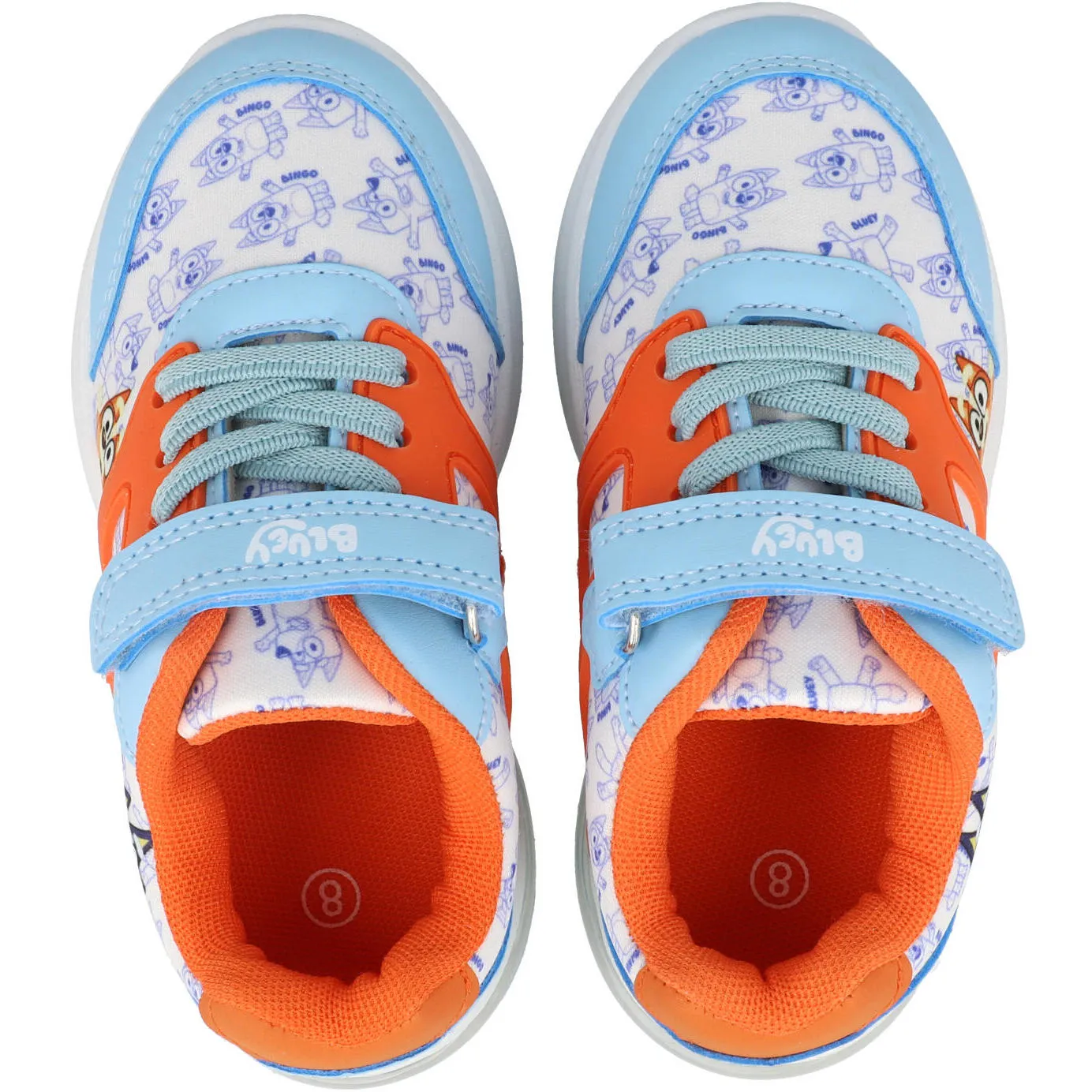 Bluey Kids Light-Up Trainers - Blue and Orange
