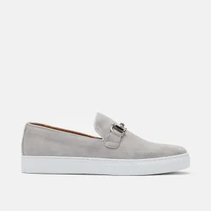 Boardwalk Light Grey Suede Horse-Bit Sneakers