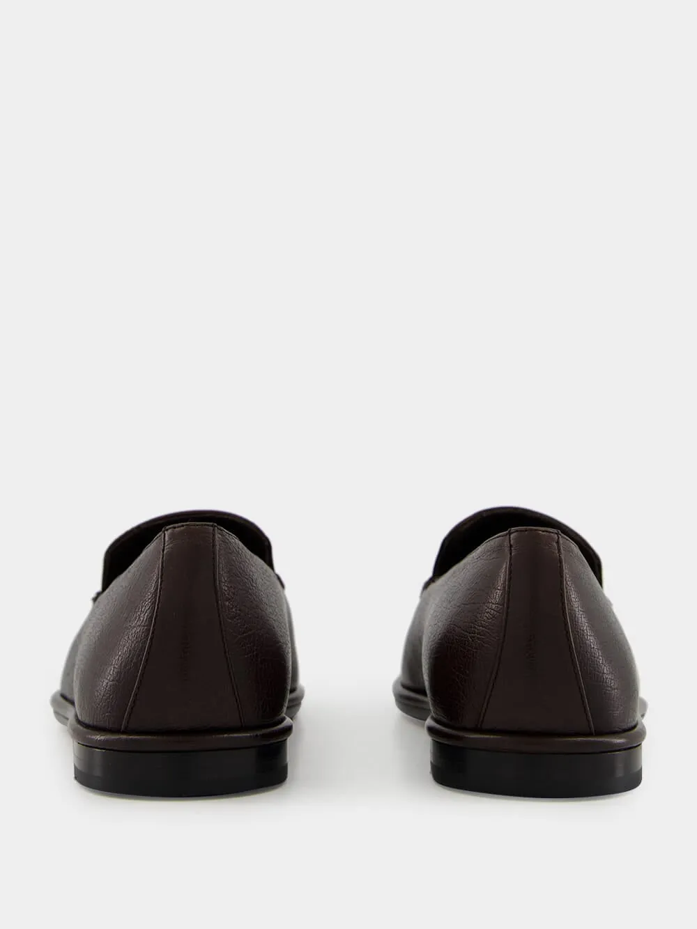 Brown Hammered Calfskin Loafers