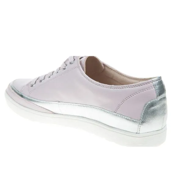 Caprice Leather Trainer in Light Purple Pearl