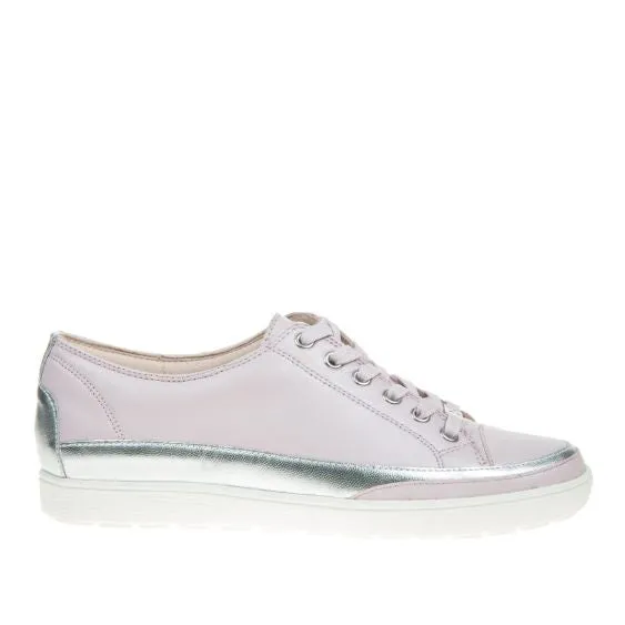 Caprice Leather Trainer in Light Purple Pearl