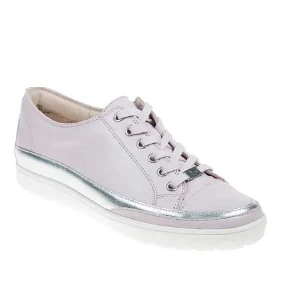 Caprice Leather Trainer in Light Purple Pearl
