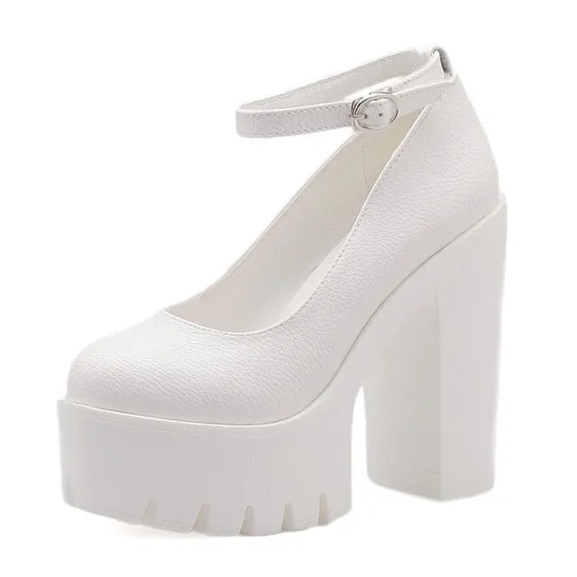Casual high-heeled shoes sexy thick heels platform pumps