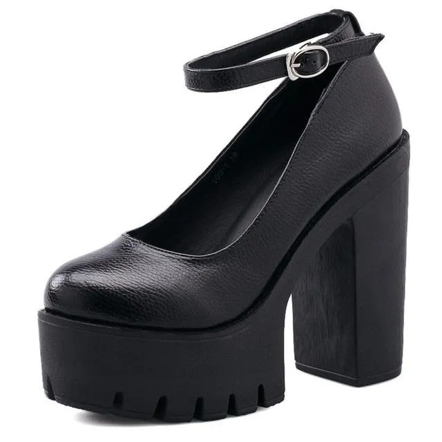 Casual high-heeled shoes sexy thick heels platform pumps