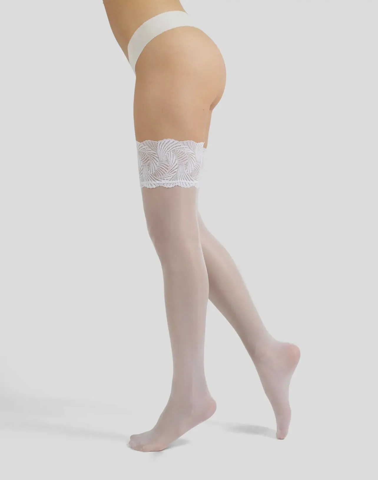 CETTE SHEER HOLD UPS SIZES UP TO 4XL - WHITE