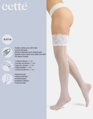 CETTE SHEER HOLD UPS SIZES UP TO 4XL - WHITE