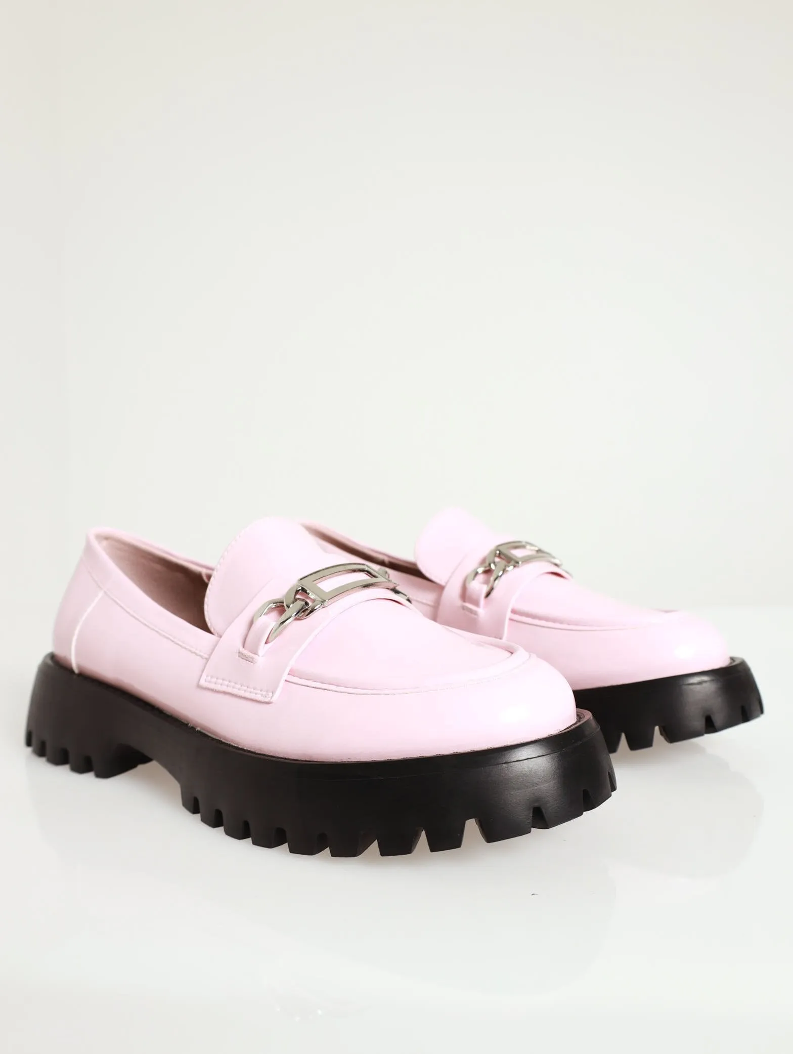 Cher Chunky Lug Sole Penny Loafer - Light Pink