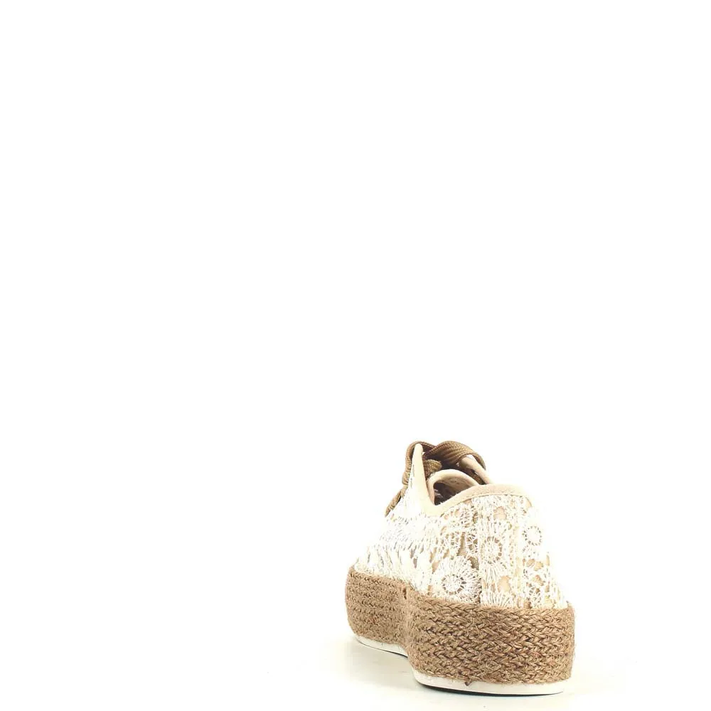 Cinders Edit Embroidered Trainer Beige