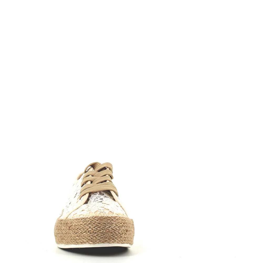 Cinders Edit Embroidered Trainer Beige