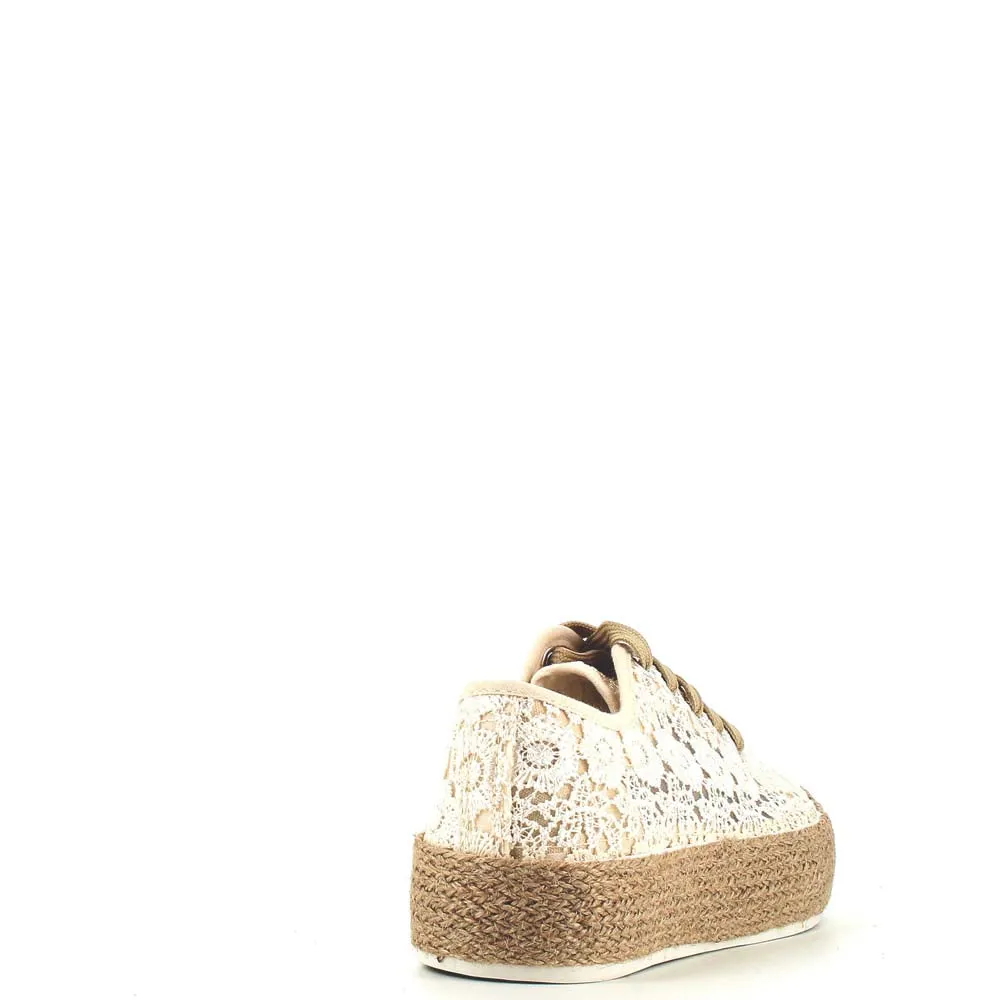 Cinders Edit Embroidered Trainer Beige