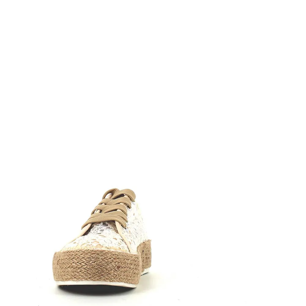 Cinders Edit Embroidered Trainer Beige