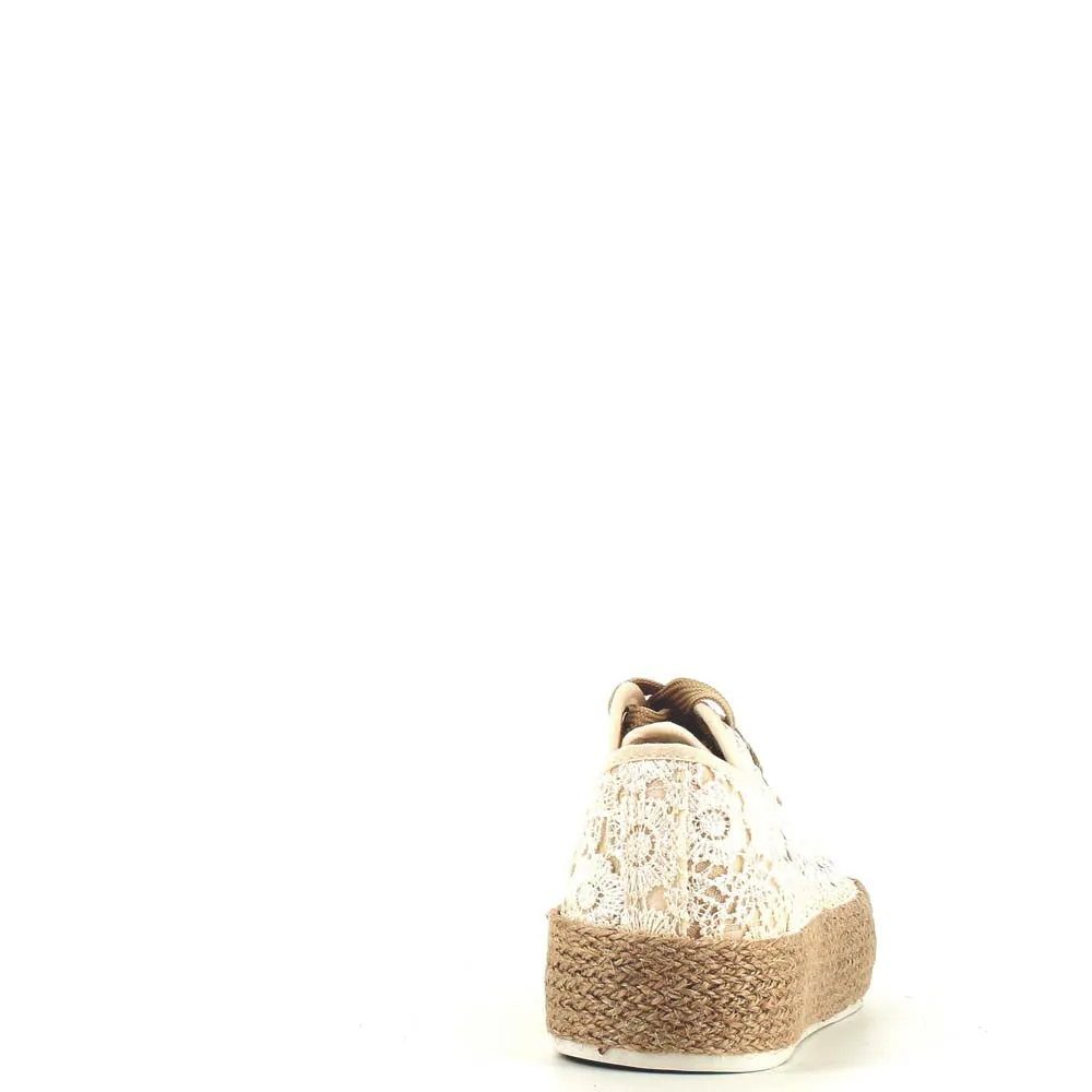 Cinders Edit Embroidered Trainer Beige