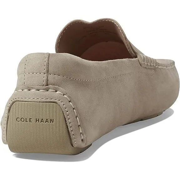 Cole Haan Mens Grand Laser Penny Driver Loafer Sesame Suede/Dune C37302