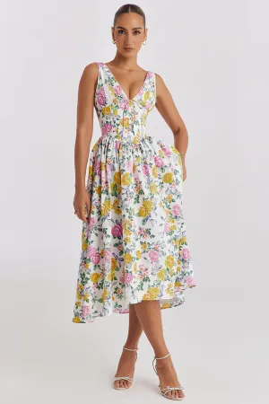 CRYSTAL MIDI DRESS - VINTAGE ROSE