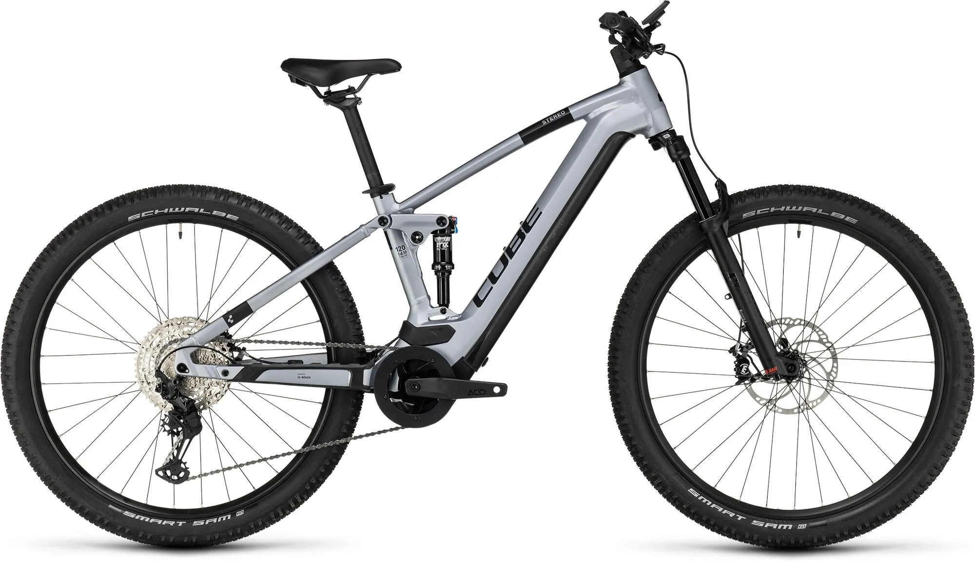 CUBE STEREO HYBRID 120 RACE 750 POLARSILVER/BLACK