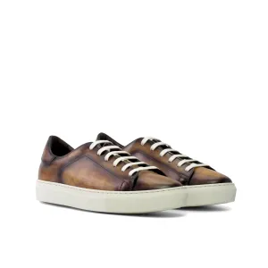 DapperFam Rivale in Fire Men's Hand-Painted Patina Trainer