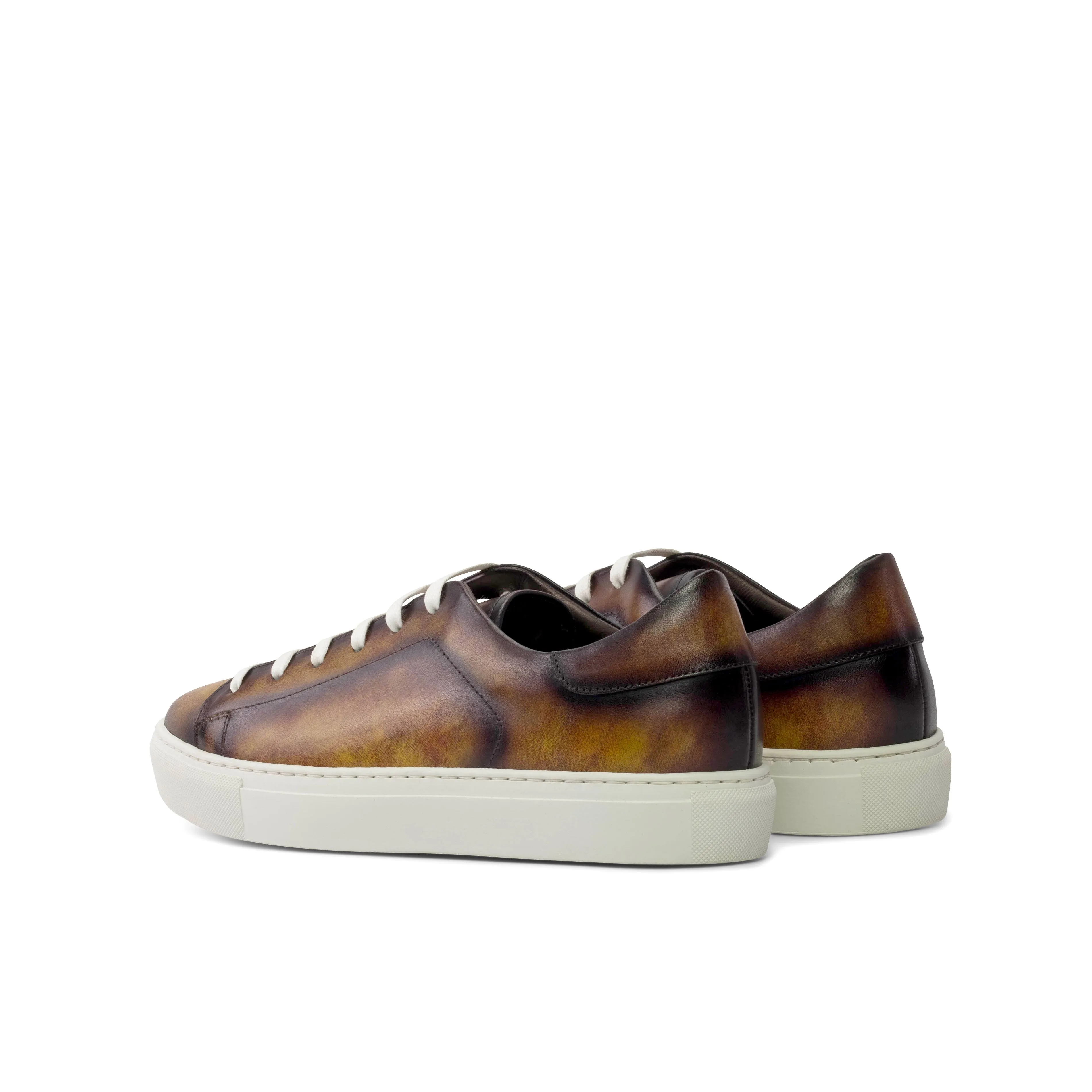 DapperFam Rivale in Fire Men's Hand-Painted Patina Trainer