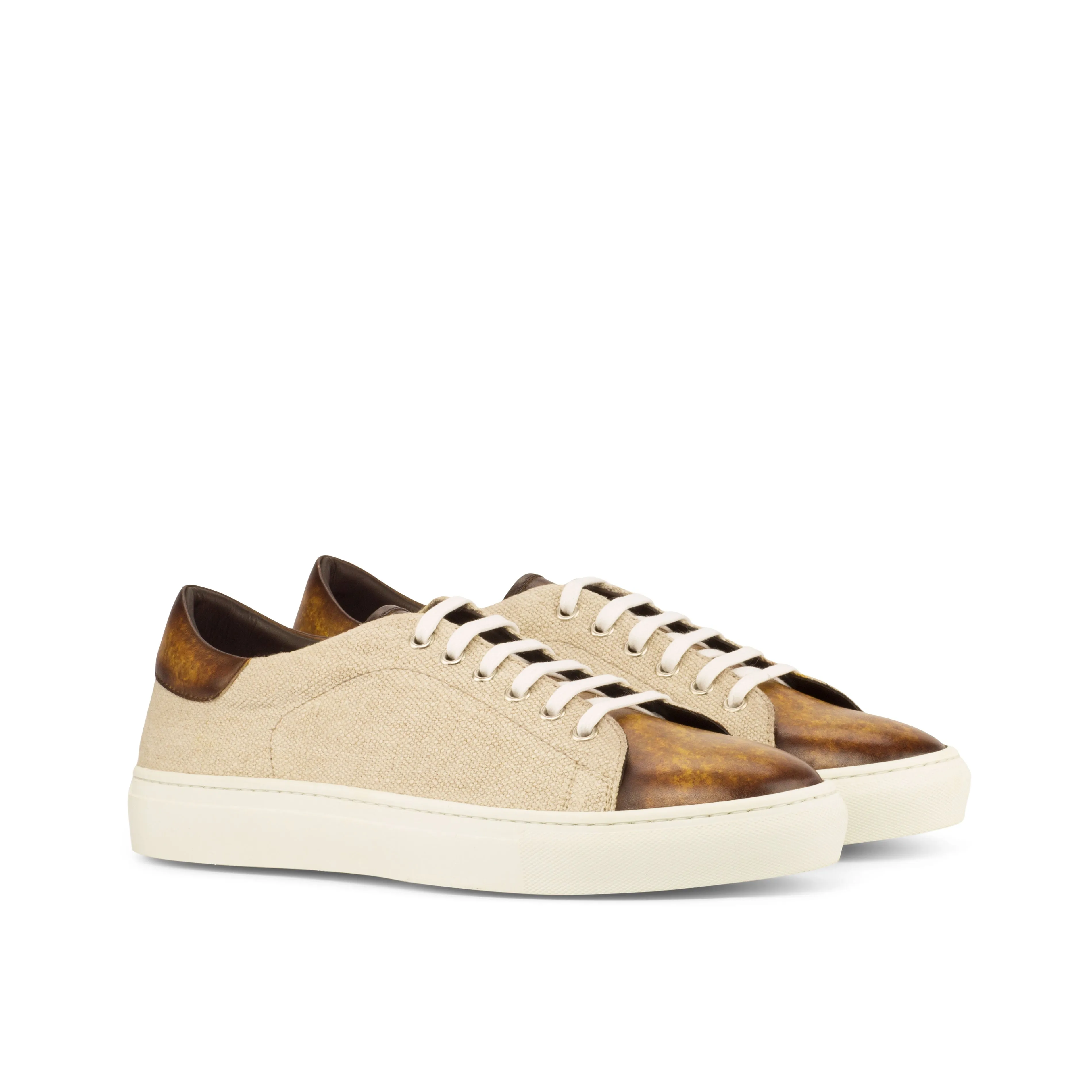 DapperFam Rivale in Ice Men's Linen Trainer