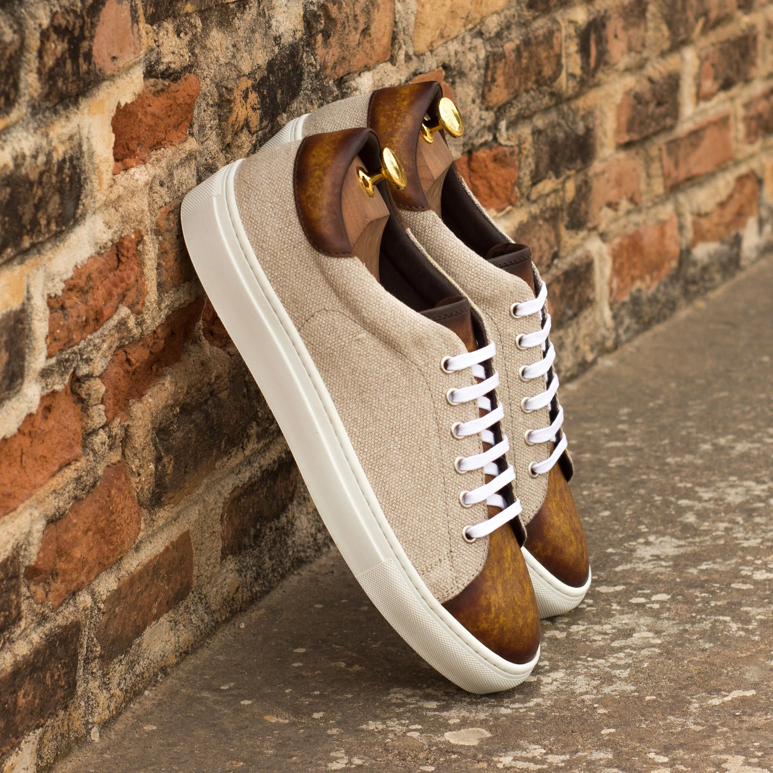 DapperFam Rivale in Ice Men's Linen Trainer