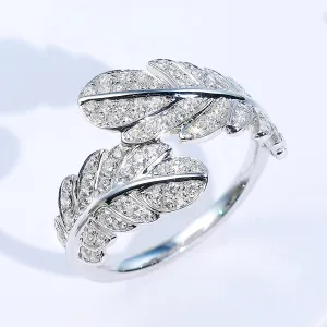 Diamond Feather Wrap Ring