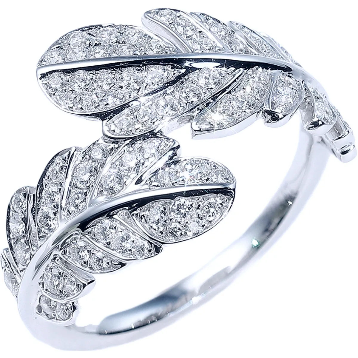 Diamond Feather Wrap Ring