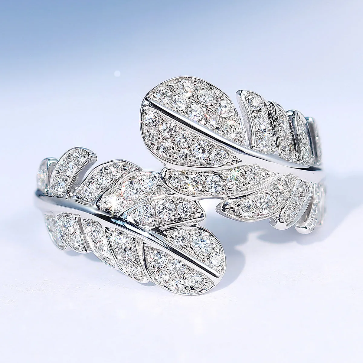 Diamond Feather Wrap Ring