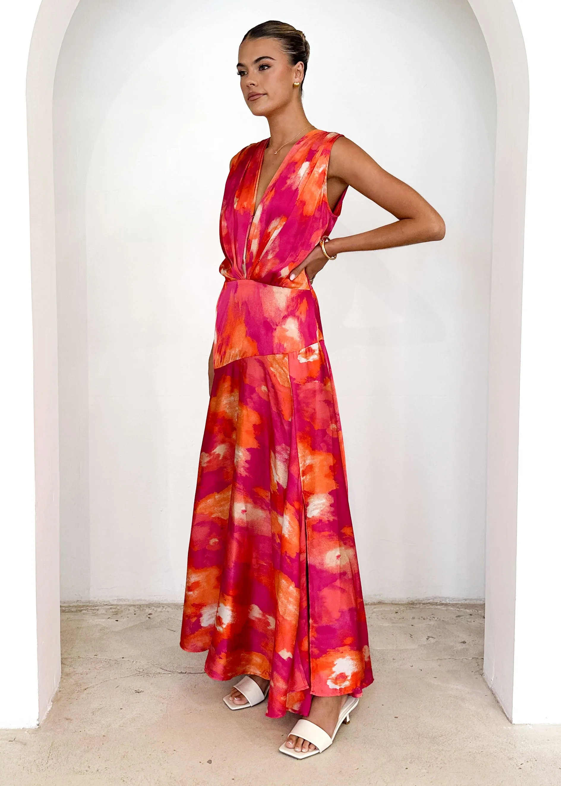 Divinity Maxi Dress - Magenta Splash