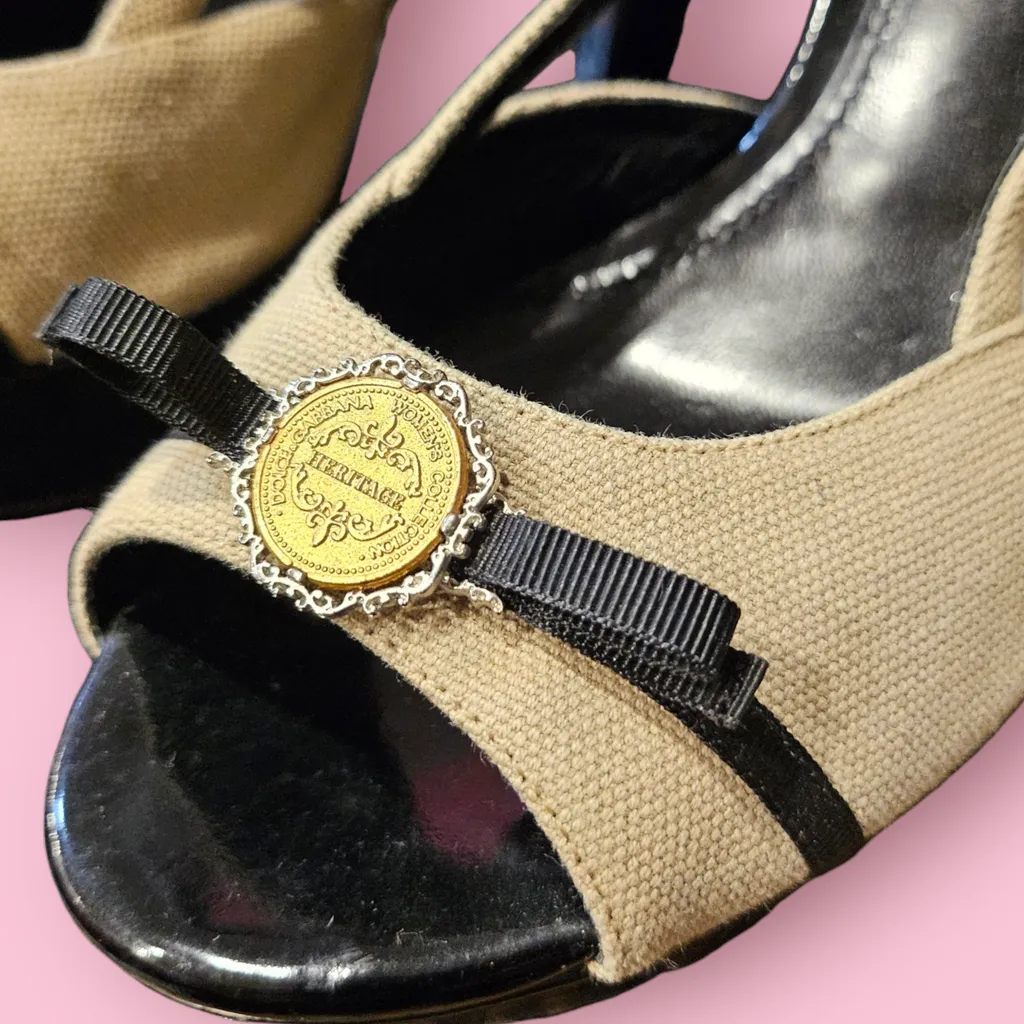 DOLCE & GABBANNA - VINTAGE PLATFORM SLINGBACK HEELS Est. Retail Price $1690