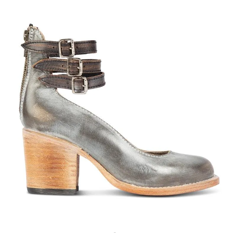 Double-Strap Block Heels | Brown | Vintage and Comfortable