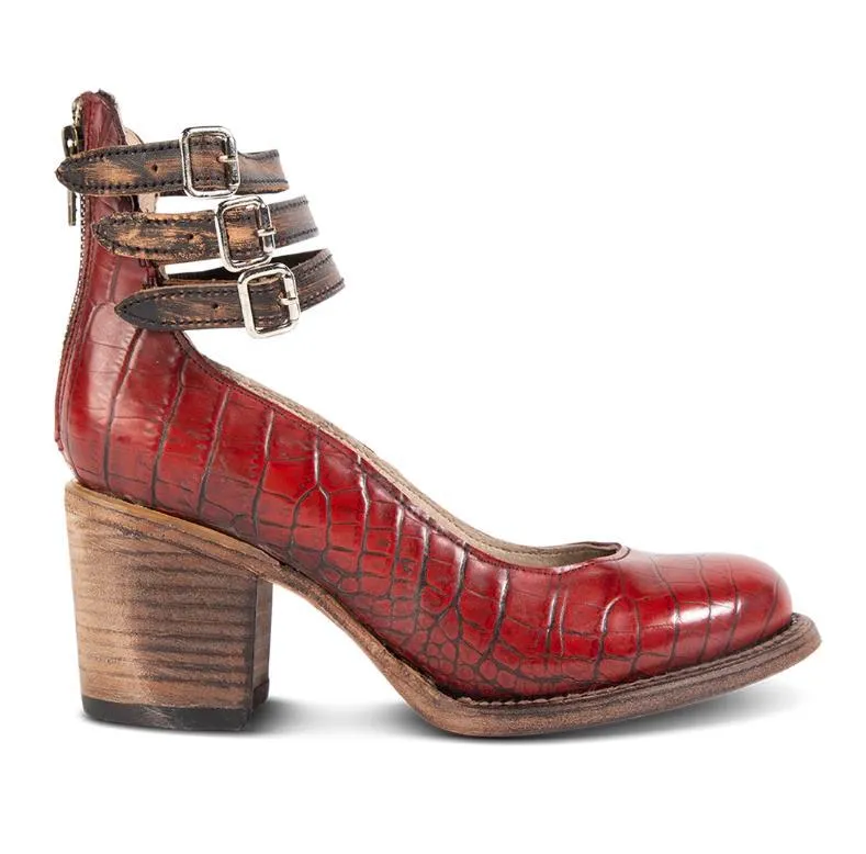 Double-Strap Block Heels | Brown | Vintage and Comfortable