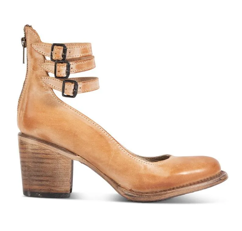Double-Strap Block Heels | Brown | Vintage and Comfortable