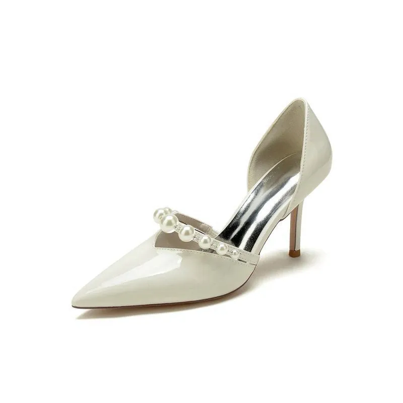 Elegant High Heels with Pearl Embellishment