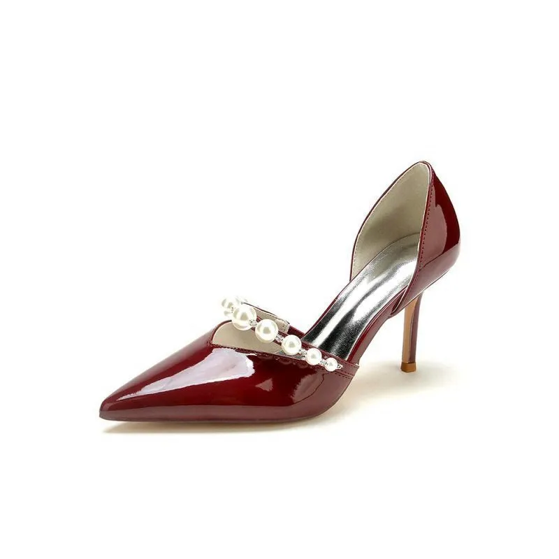 Elegant High Heels with Pearl Embellishment