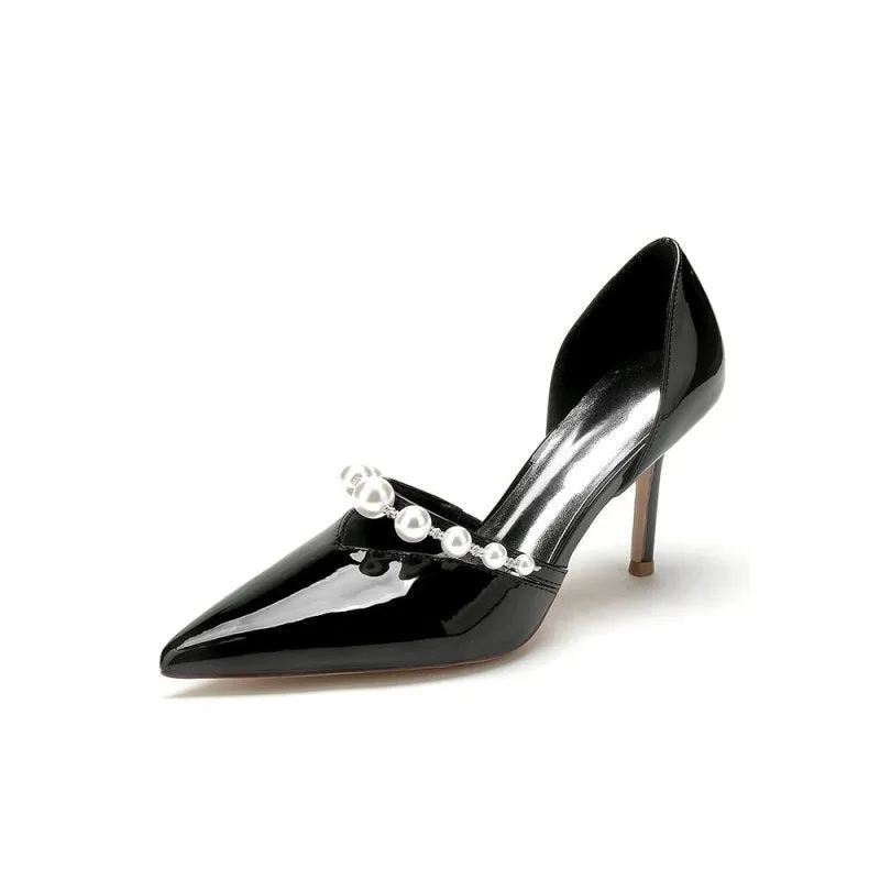Elegant High Heels with Pearl Embellishment