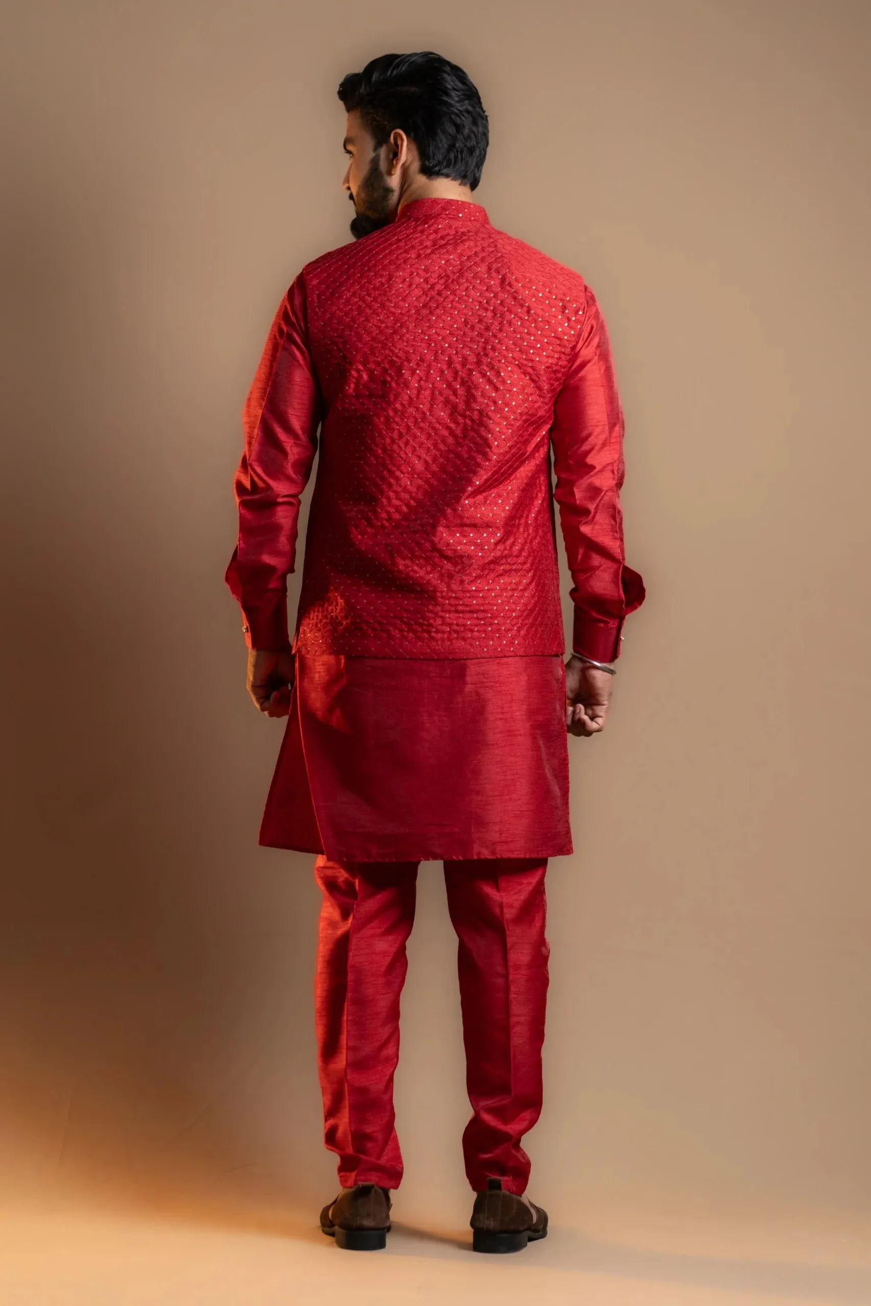 Elegant Red Kurta-pajama Set