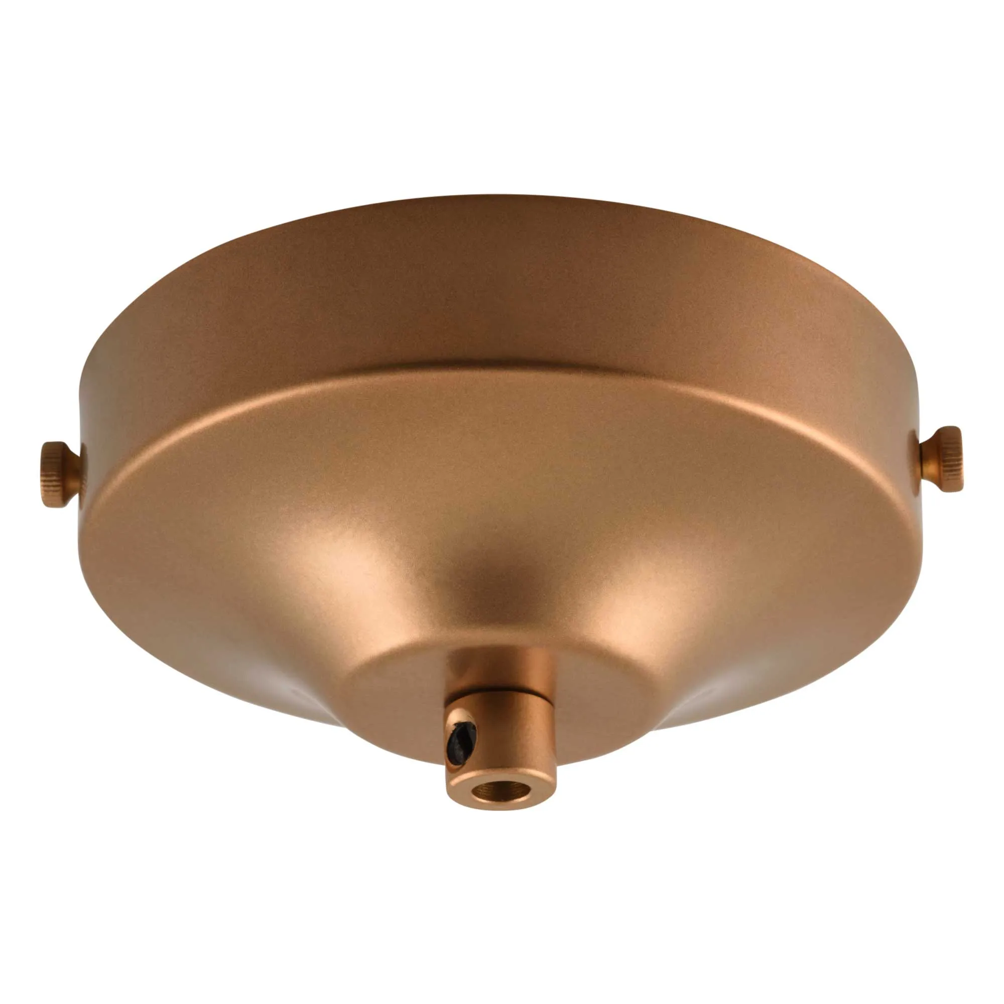 ElekTek 100mm Diameter Convex Ceiling Rose with Strap Bracket and Cord Grip Metallic Finishes Powder Coated Colours