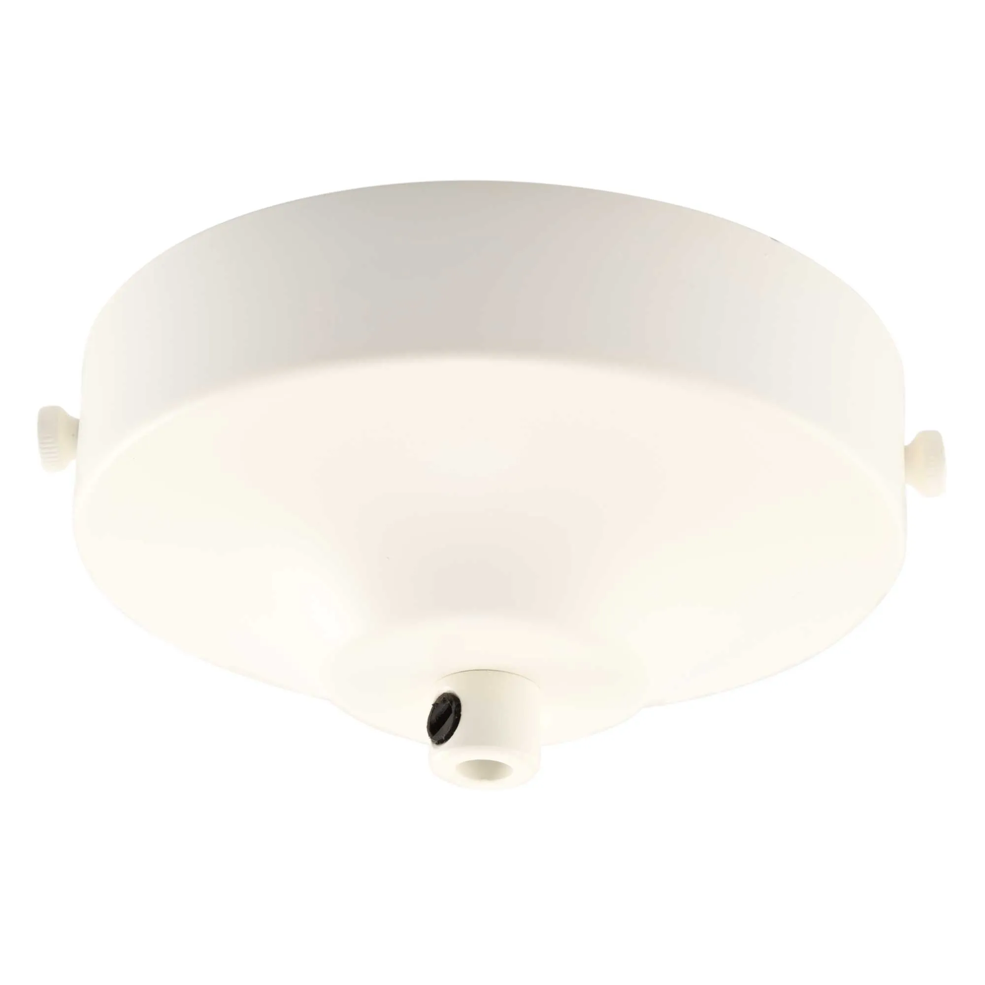 ElekTek 100mm Diameter Convex Ceiling Rose with Strap Bracket and Cord Grip Metallic Finishes Powder Coated Colours