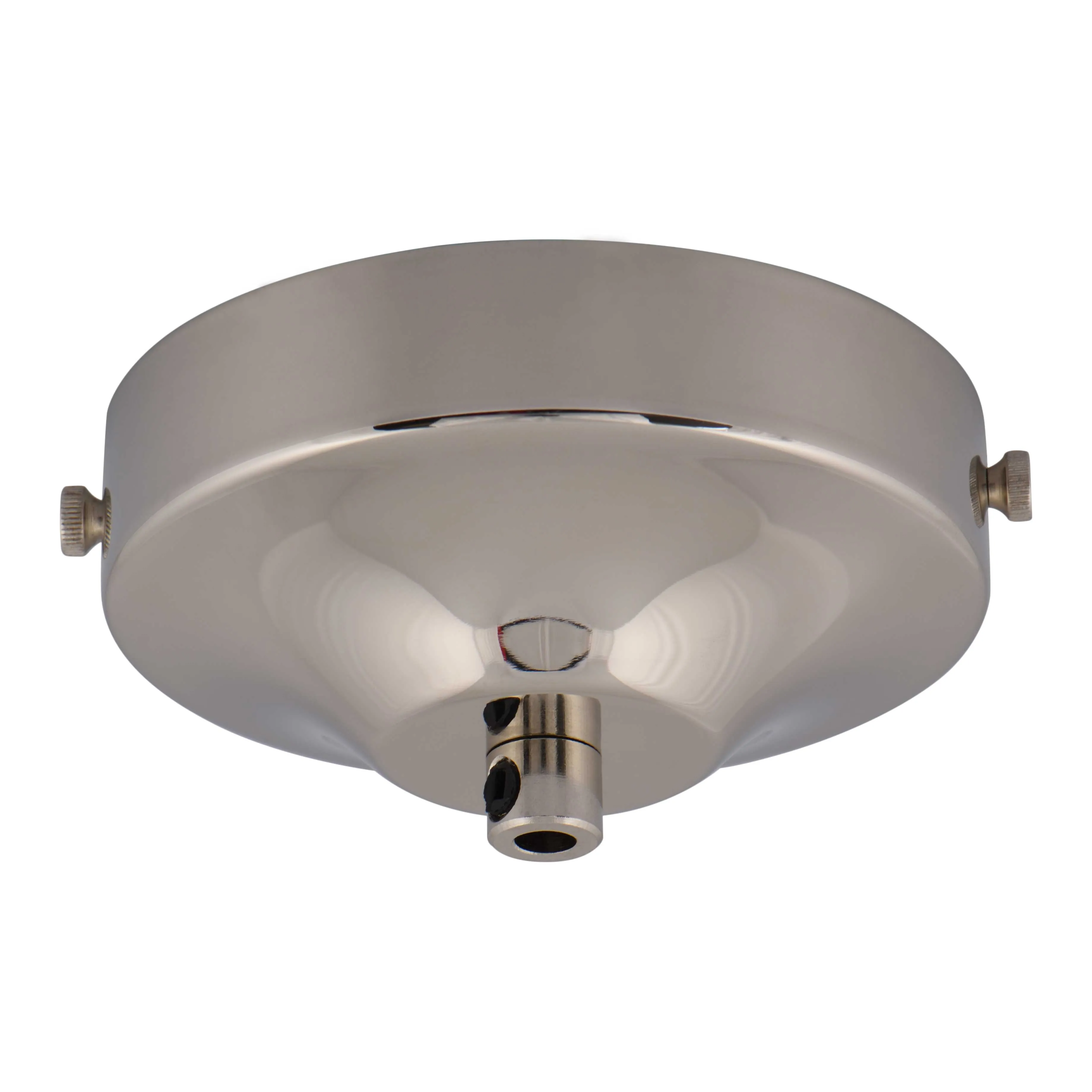 ElekTek 100mm Diameter Convex Ceiling Rose with Strap Bracket and Cord Grip Metallic Finishes Powder Coated Colours