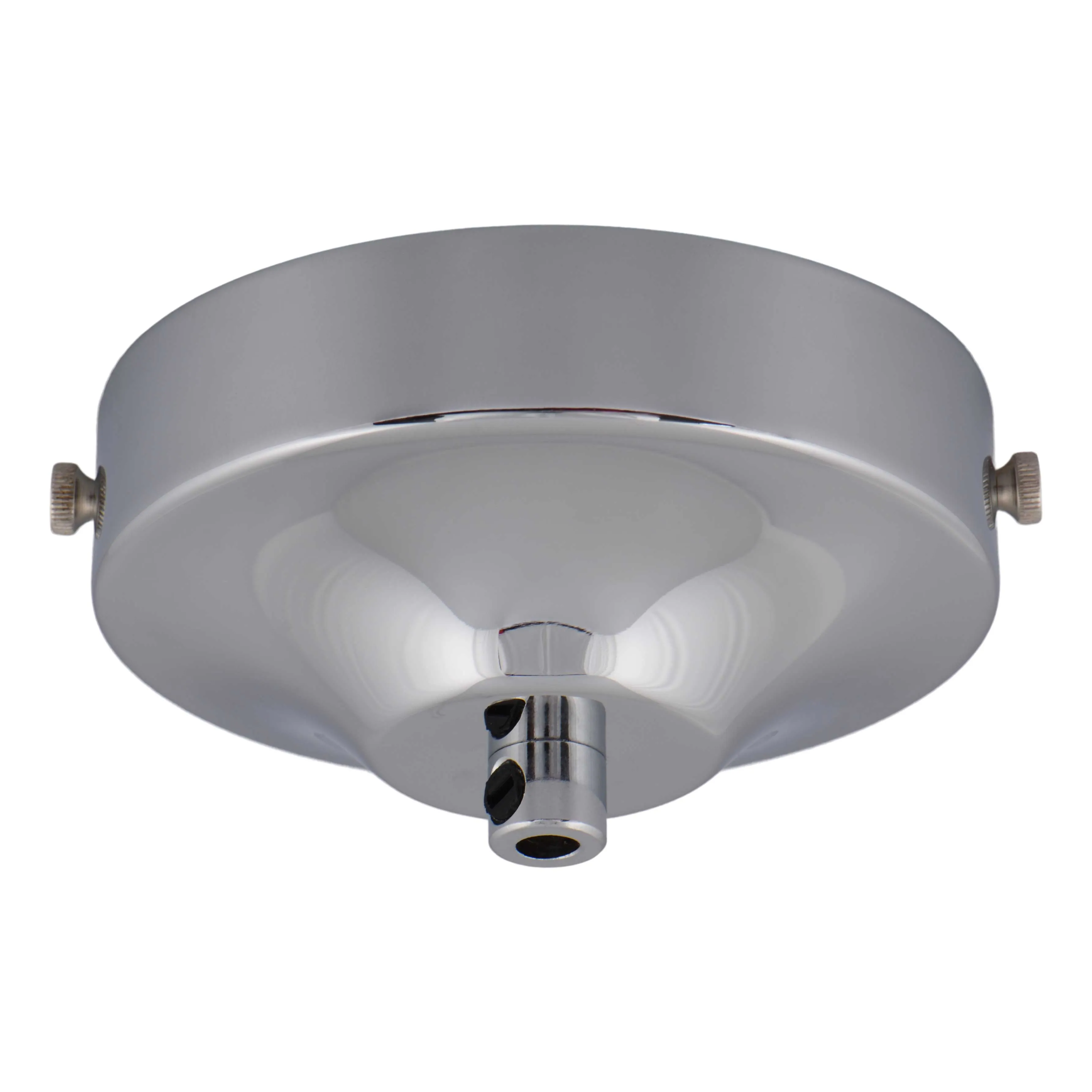 ElekTek 100mm Diameter Convex Ceiling Rose with Strap Bracket and Cord Grip Metallic Finishes Powder Coated Colours