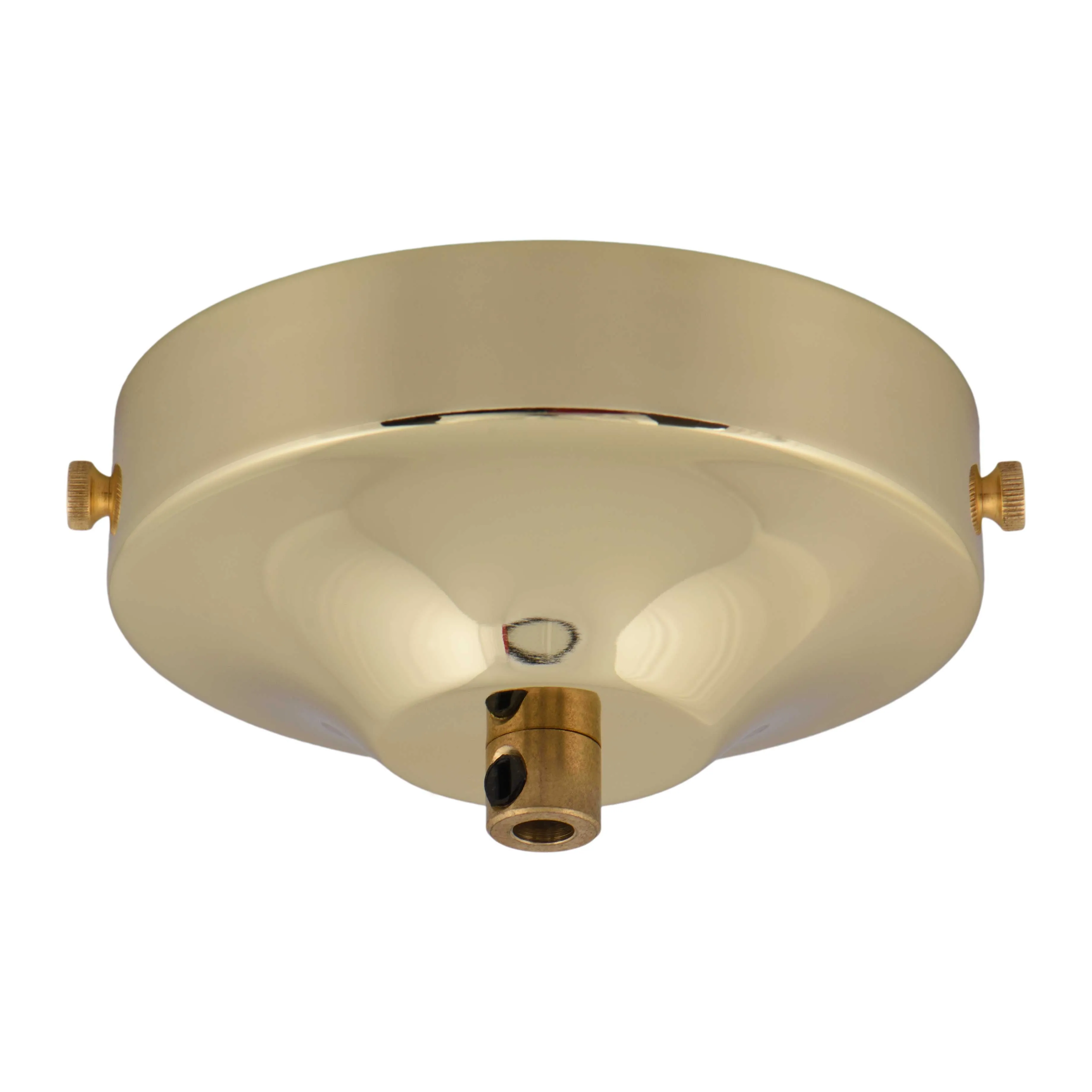 ElekTek 100mm Diameter Convex Ceiling Rose with Strap Bracket and Cord Grip Metallic Finishes Powder Coated Colours