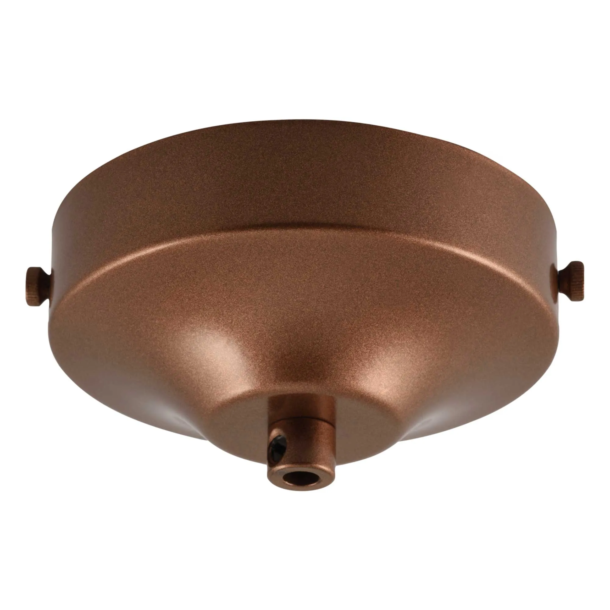 ElekTek 100mm Diameter Convex Ceiling Rose with Strap Bracket and Cord Grip Metallic Finishes Powder Coated Colours